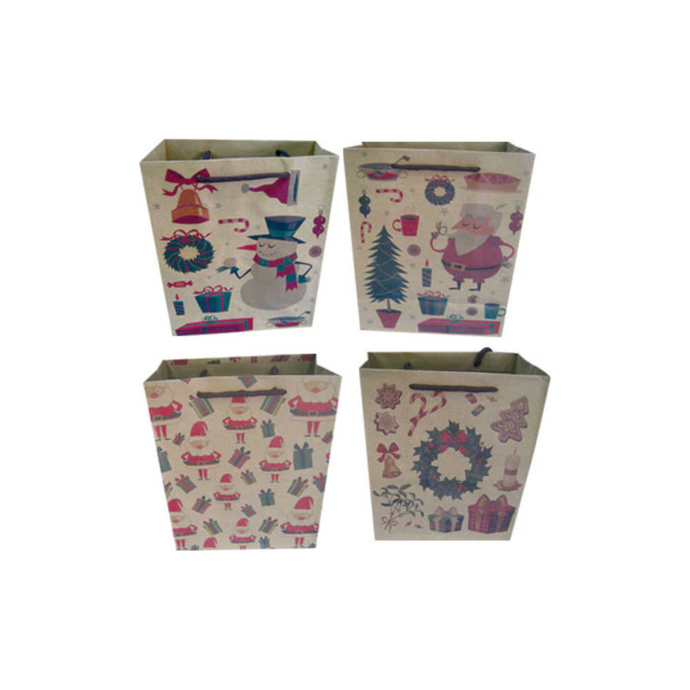 Χάρτινη Χριστουγεννιάτικη Τσάντα για Δώρο 32.5x26x26εκ. (Διάφορα Χρώματα/Σχέδια)