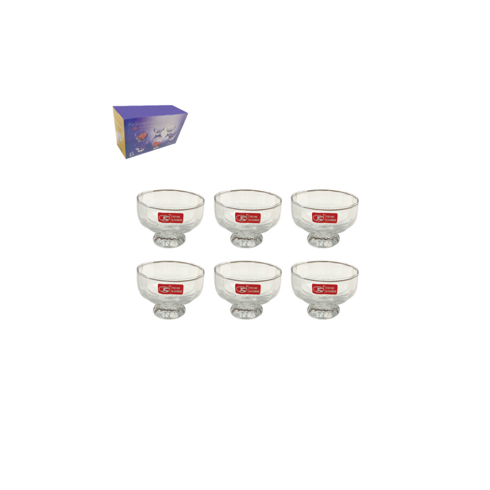 Σετ 6 γυάλινα μπολ παγωτού 9 x 7,5cm (00203092)