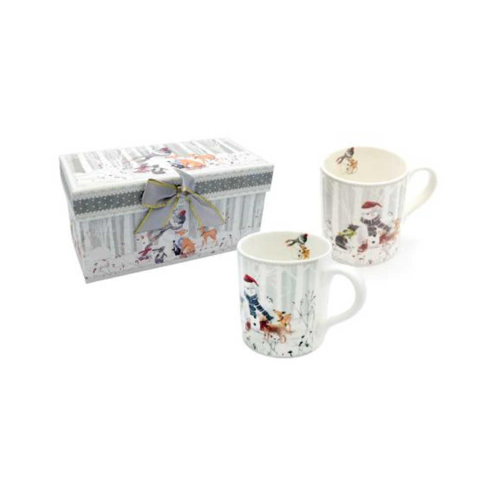 Σετ 2 Τεμαχίων Χριστουγεννιάτικη Κούπα 220ml Από Πορσελάνη Σε Κουτί Δώρου (0621610)