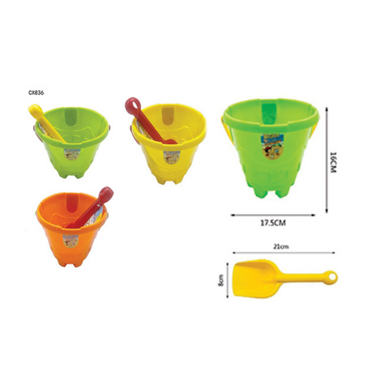 Σετ κουβαδάκι φτυαράκι 16 x 17,5cm σε τρία χρώματα (10501671)