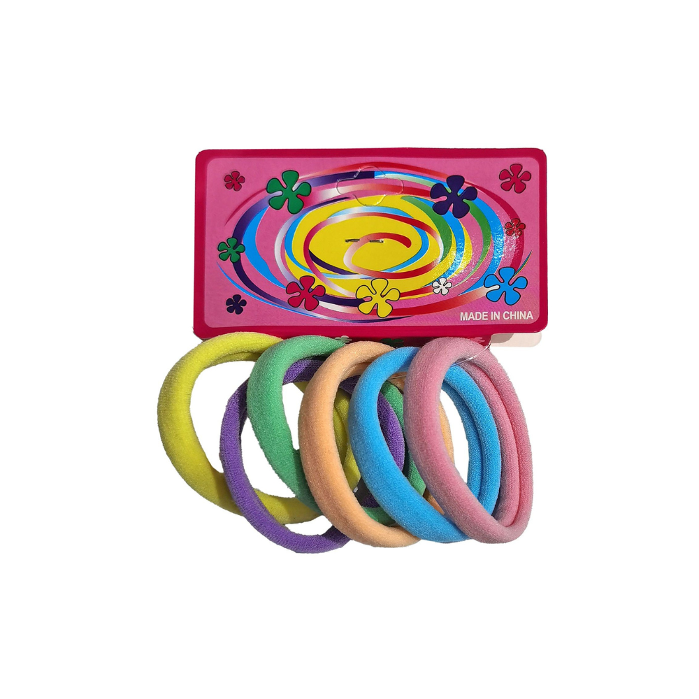 Λαστιχάκια Μαλλιών Παλ Χρώματα 6τεμ ø5cm (20-1388)