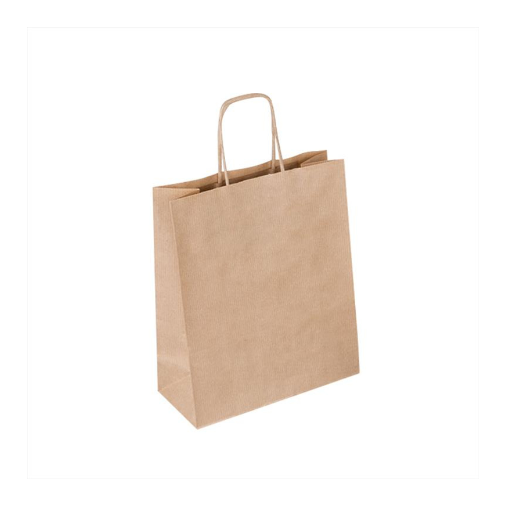 Χάρτινη Τσάντα Kraft με Στριφτό Χερούλι 25x12x37cm