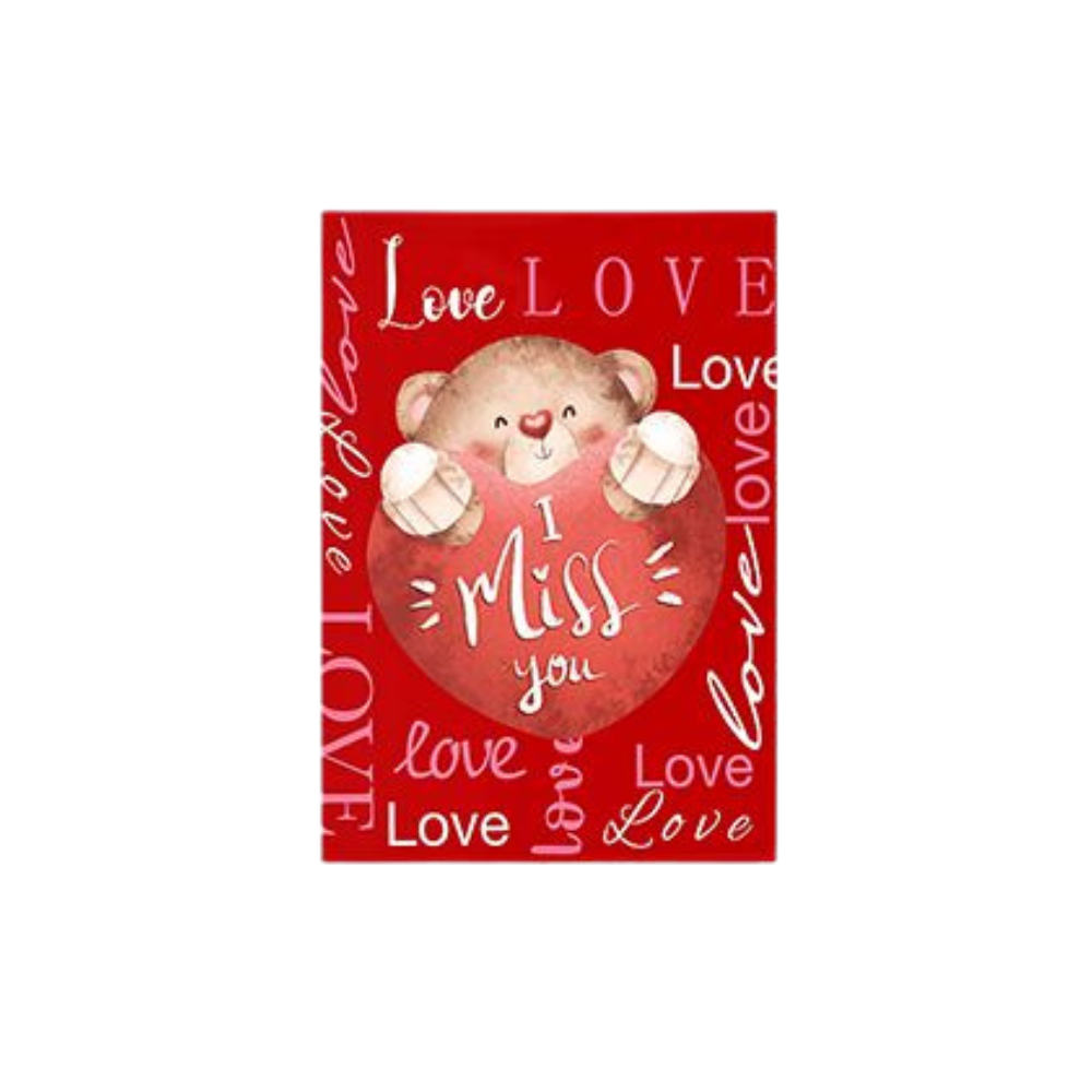 Κάρτα Αγίου Βαλεντίνου Κόκκινη Αρκουδάκι I Miss You (3-2321)