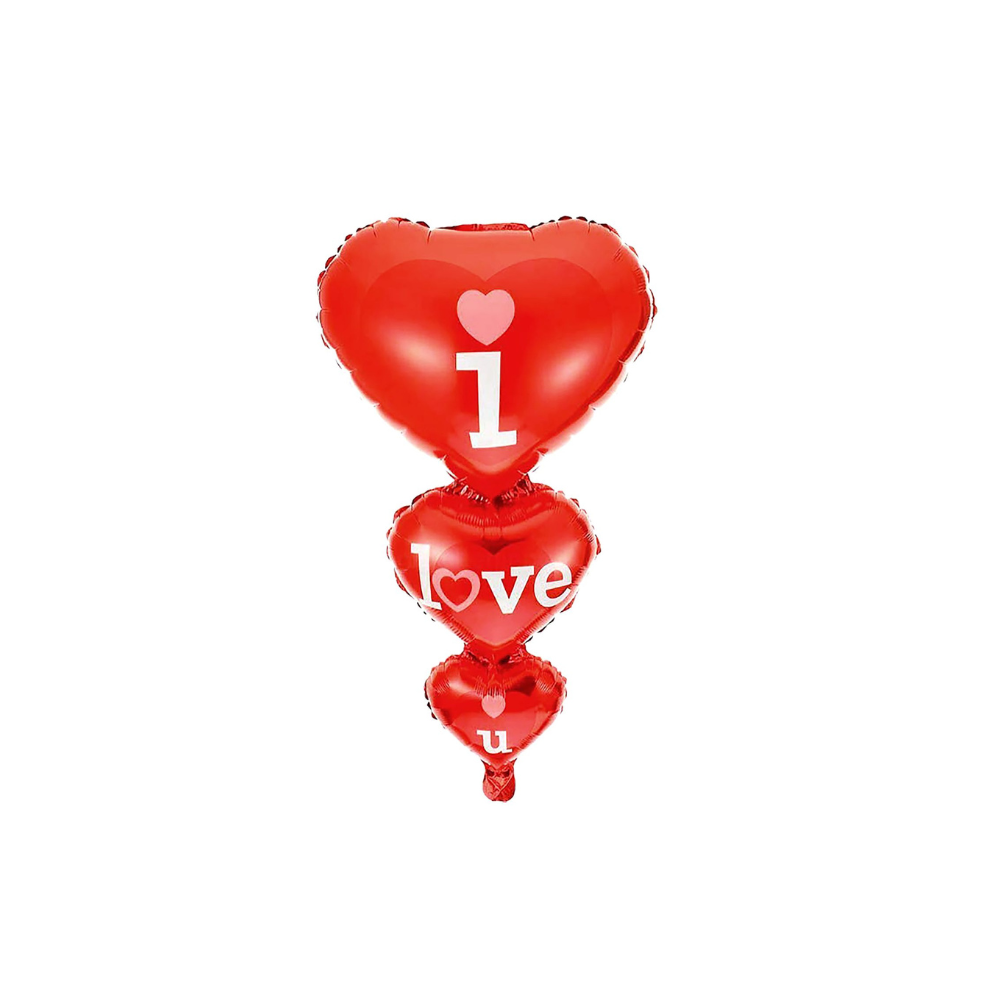 Μπαλόνι Foil Μεταλλιζέ Τριπλή Καρδιά 96x49cm (3-2495)