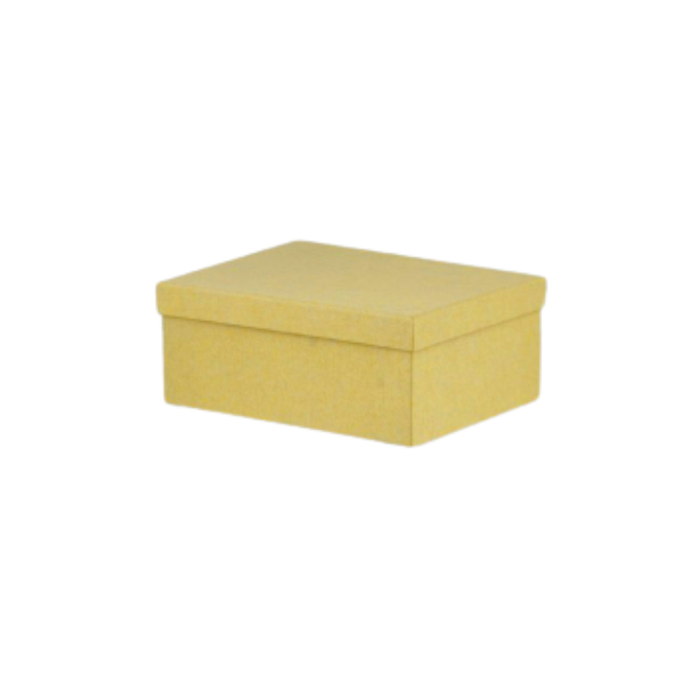 Χάρτινο Επενδυμένο Κουτί Δώρου Μουσταρδί Ανοιχτό 20x15x8 εκ. (37502)