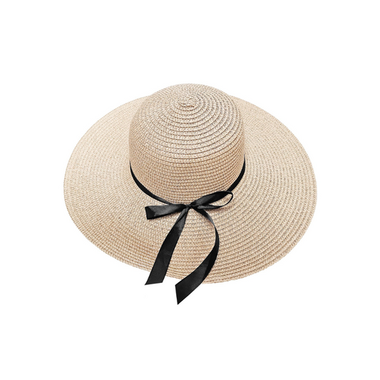 Καπέλο Ψαθόχαρτο με Φιόγκο Γυναικείο Φ42cm Μπεζ (42-2399)