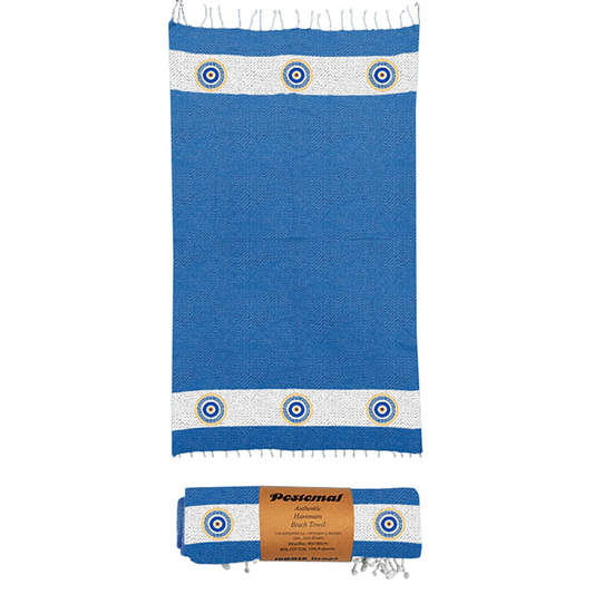 Πετσέτα Θαλάσσης Pestemal Μάτι Μαίανδρος Μπλε Σκούρο 280g 90x180cm (42-2706)
