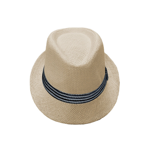 Καπέλο Καβουράκι Ενηλίκων με Κορδέλα Εκρού (42-2905)