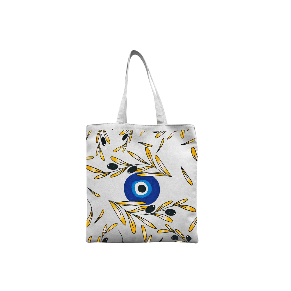 Τσάντα Βαμβακερή Ελιές - Μάτι 40x40x10cm (42-3370)