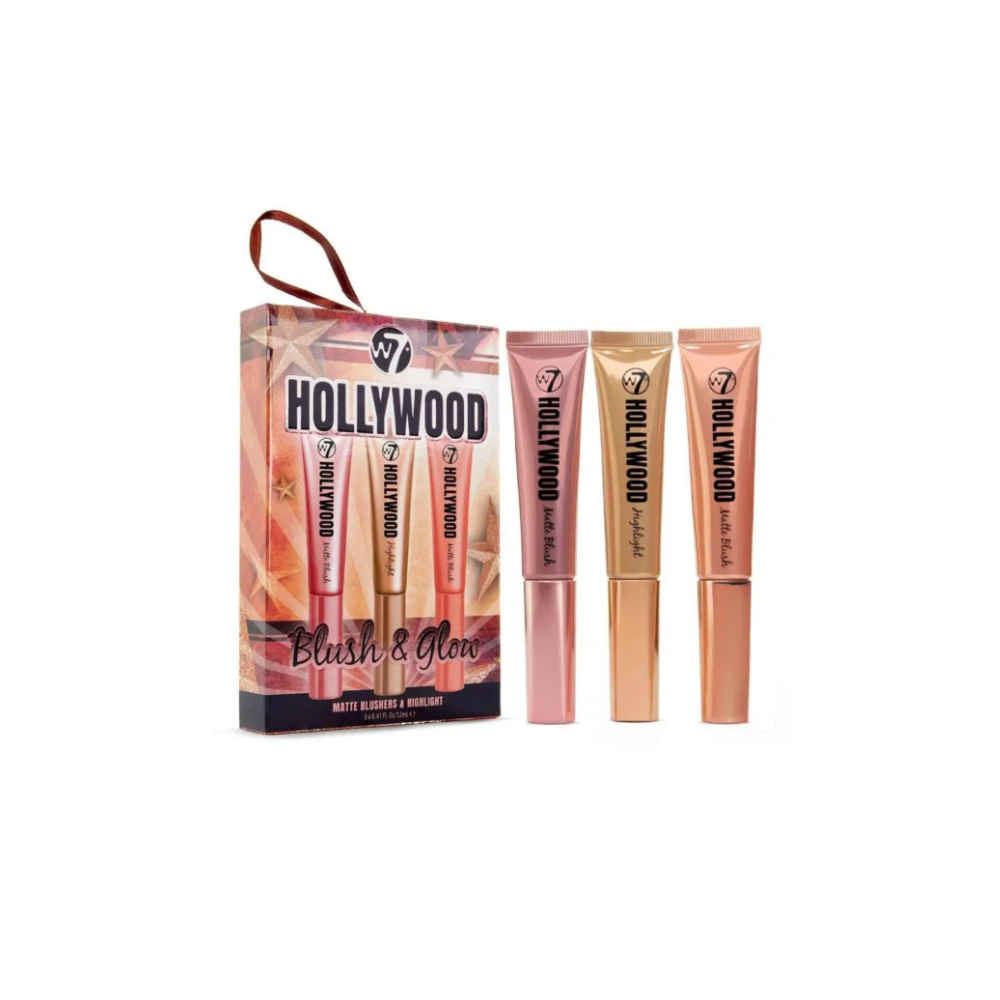 W7 Hollywood Blush and Glow Σετ Μακιγιάζ για το Πρόσωπο Blush And Glow 3τμχ