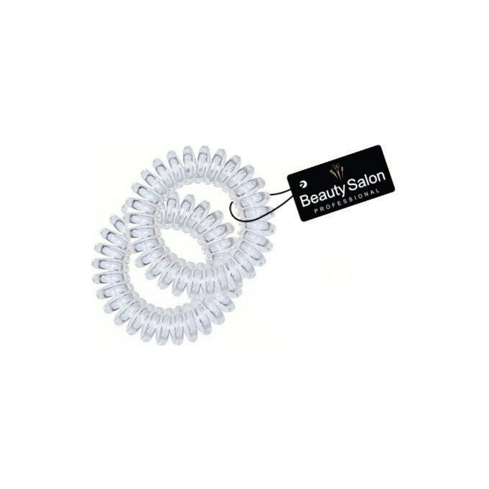 Beauty Salon Σπιράλ Λαστιχάκια Διάφανο 2τμχ