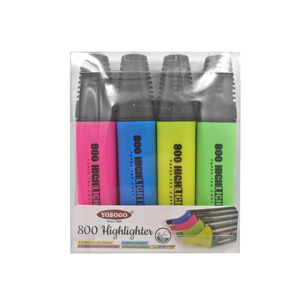 Highlighter Μαρκαδόροι Υπογράμμισης 5mm Σετ 4 χρώματα (60-759)