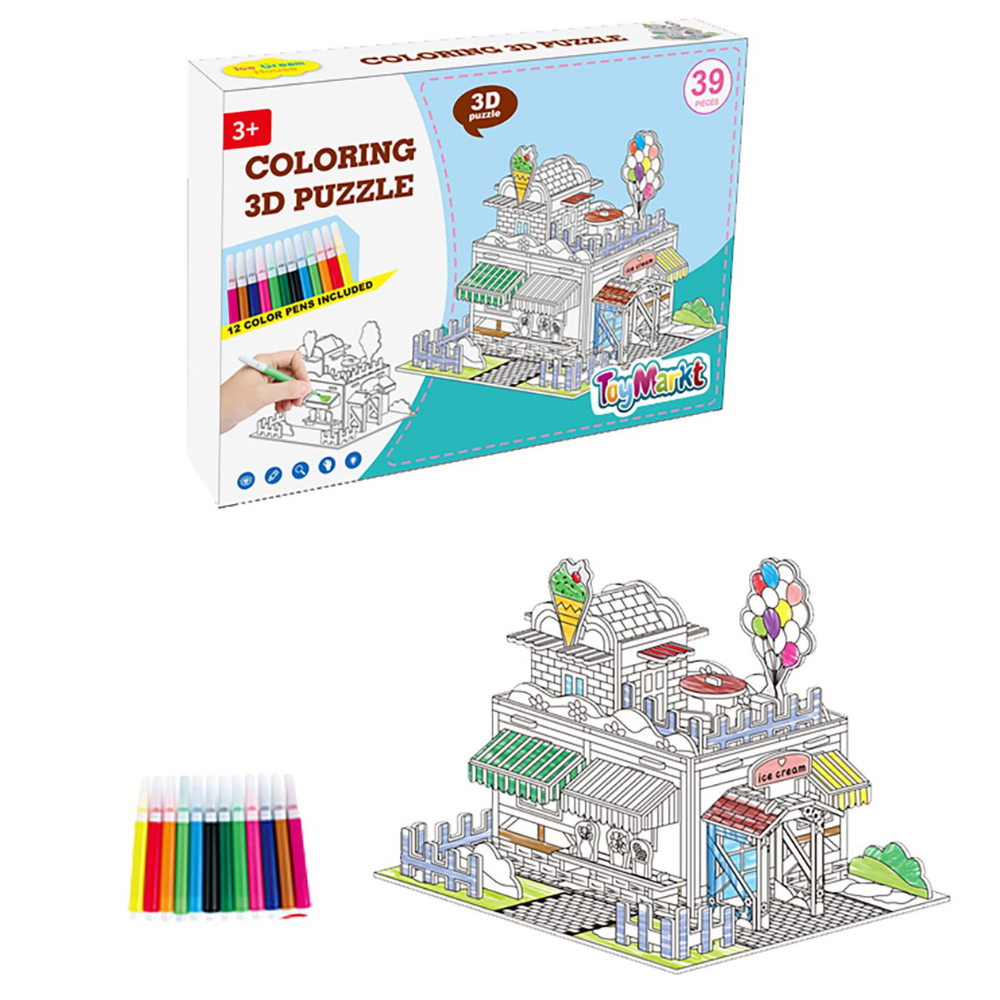 ToyMarkt Παζλ 3D Χρωματισμού 39 τεμ Παγωτατζίδικο 26x18x3cm