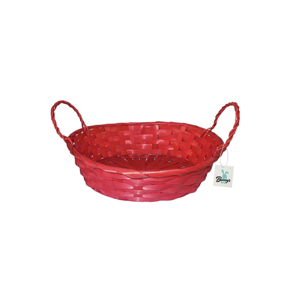Καλάθι Bamboo Κόκκινο Οβάλ 28x21x8,5cm (73-1244)