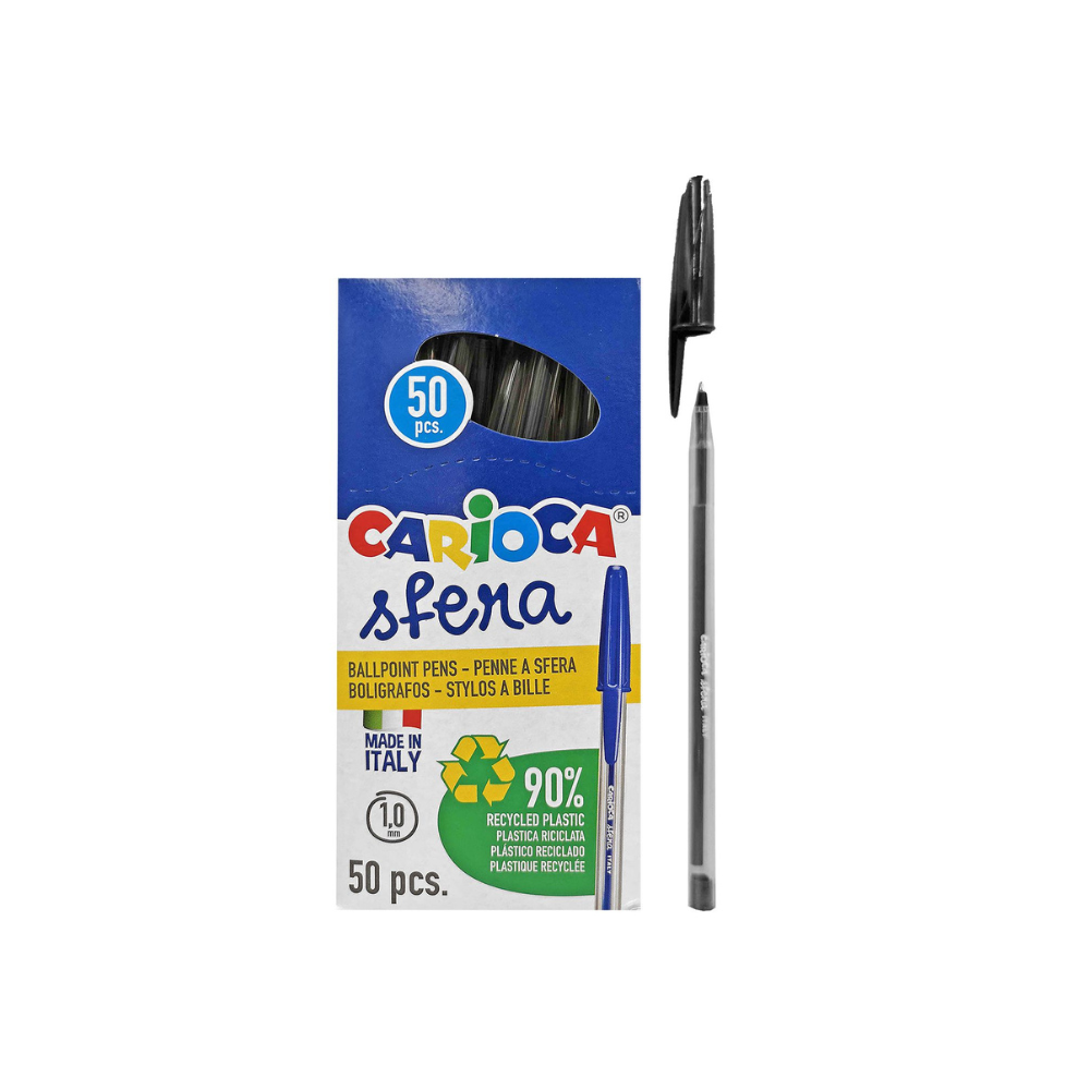 Carioca Στυλό Ballpoint με Μαύρο Μελάνι 50τμχ