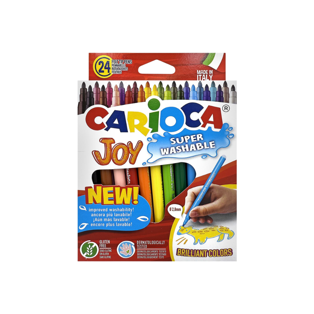 Carioca Joy Μαρκαδόροι Ζωγραφικής 2.6mm Λεπτοί, Πλενόμενοι Σετ 24 χρώματα (60-7)