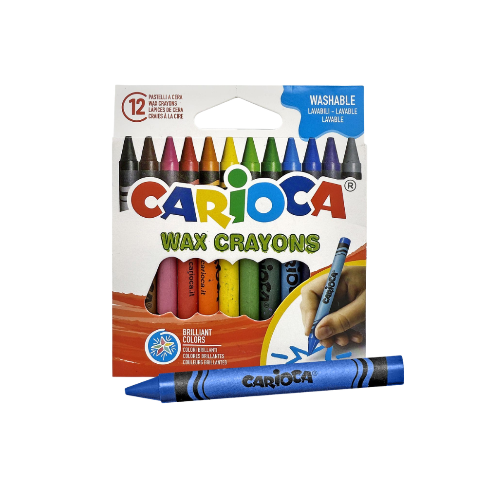 Carioca Wax Crayons Σετ Κηρομπογιές με 12 Χρώματα (60-89)
