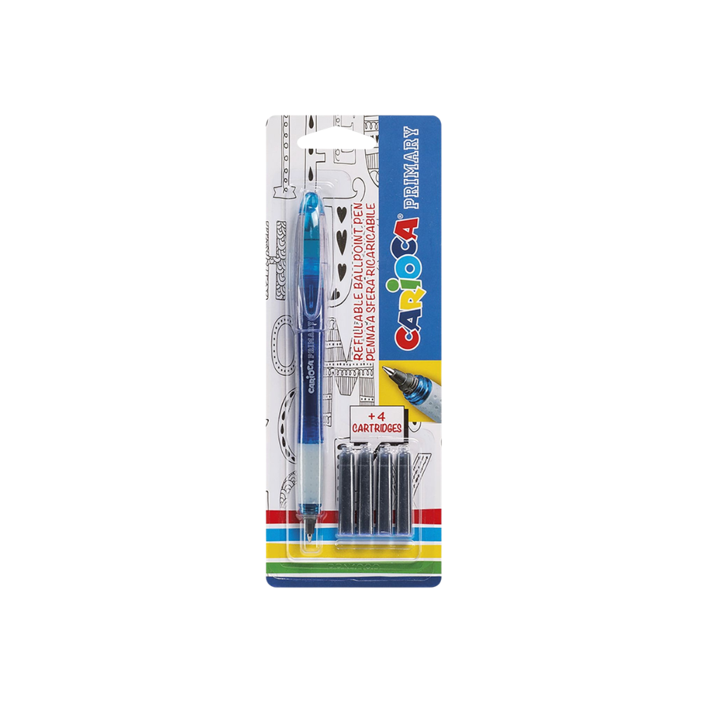 Στυλό Σετ με 4 Μελάνια Carioca Ballpoint 1.0mm (60-730)