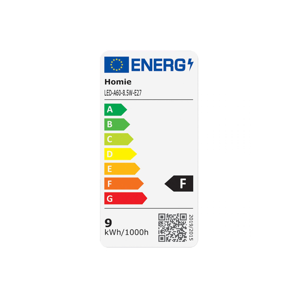 HOMie Λάμπα LED A60 E27 8,5W 800lm 3000K Θερμό Λευκό (88-512)