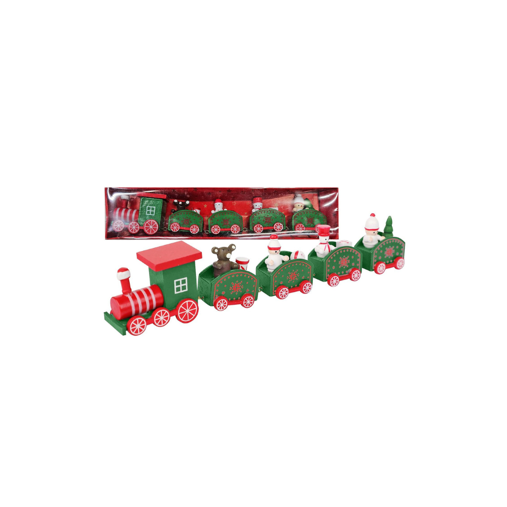 XMASfest Χριστουγεννιάτικη Ξύλινη Φιγούρα Τρενάκι Μήκους 5.5εκ.