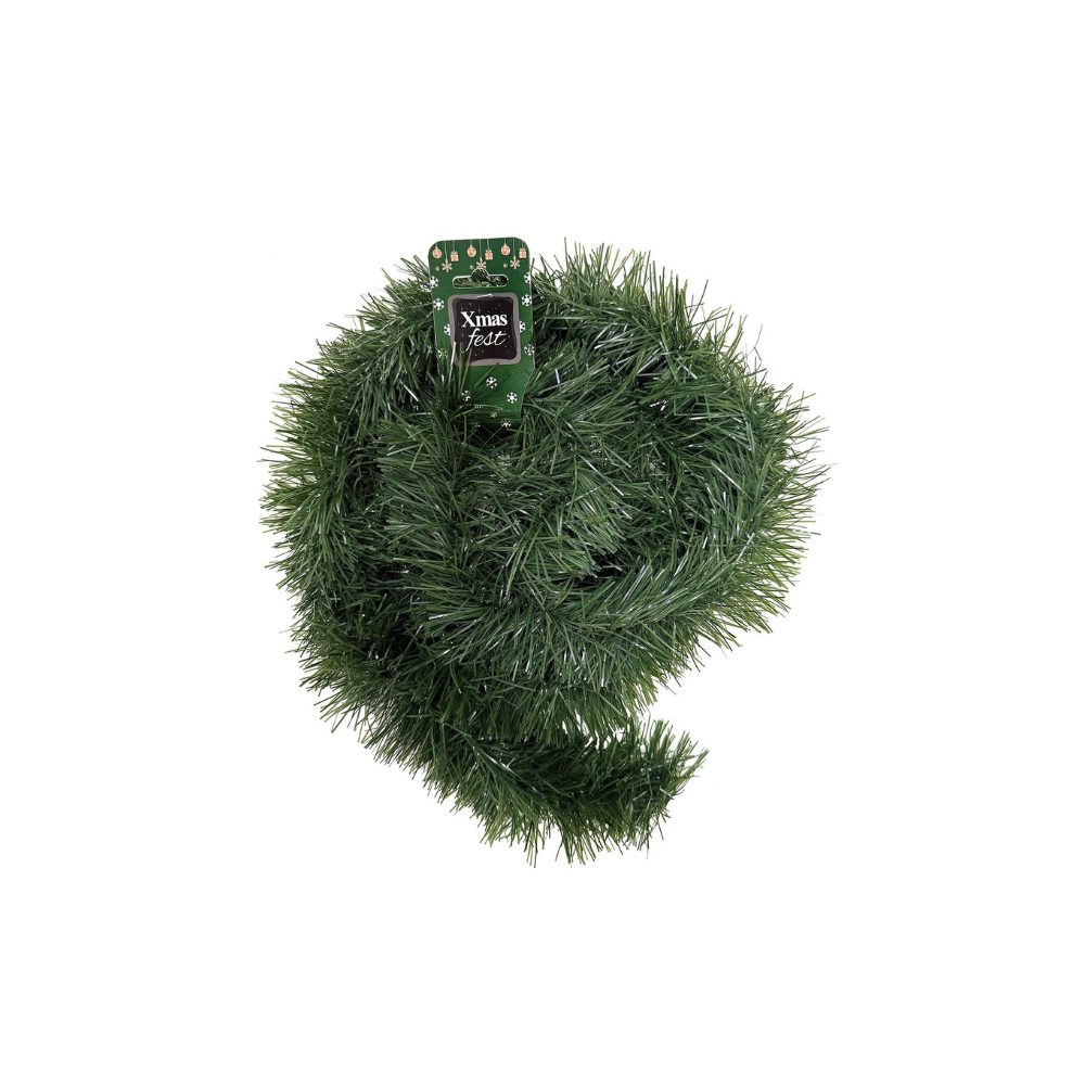 XMASfest Χριστουγεννιάτικη Γιρλάντα Πλαστική Πράσινη 200x9cm (93-549)