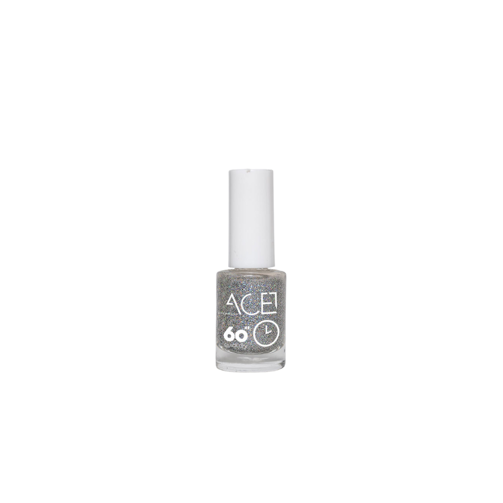 ACE Βερνίκι Νυχιών Quick Dry 032 Ασημί Πολύχρωμο Glitter