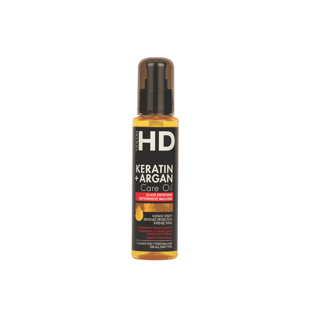 Farcom HD Keratin + Argan Care Λάδι Μαλλιών για Επανόρθωση με Κερατίνη 100ml