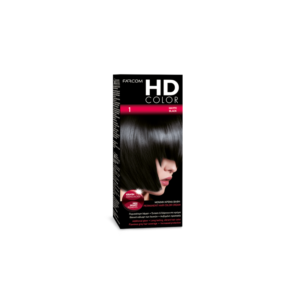 HD COLOR ΣΕΤ ΒΑΦΗΣ 60ML 1-ΜΑΥΡΟΣ ΕΒΕΝΟΣ