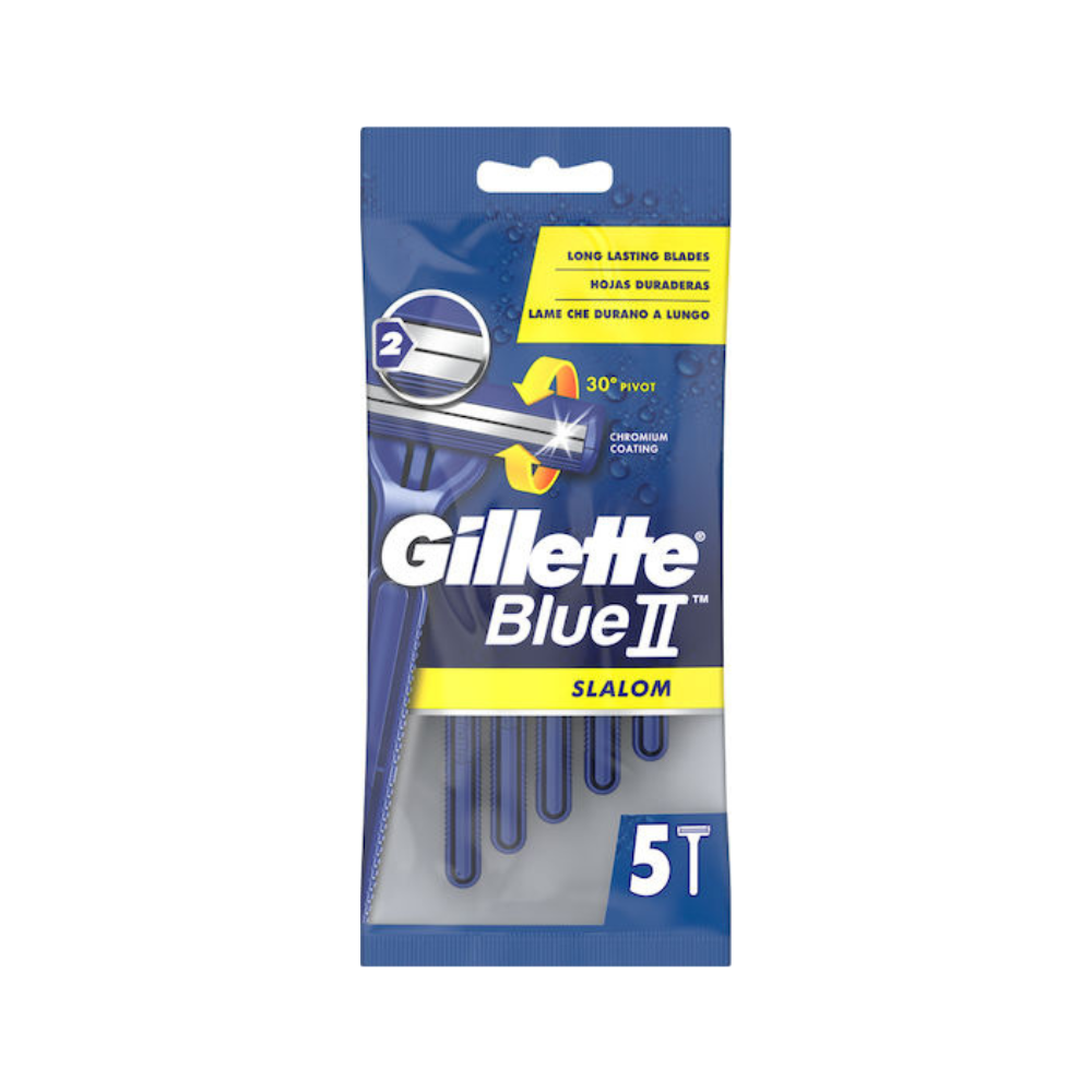 Gillette Blue2 Slalom Ξυραφάκια μιας Χρήσης με 2 Λεπίδες 5τμχ
