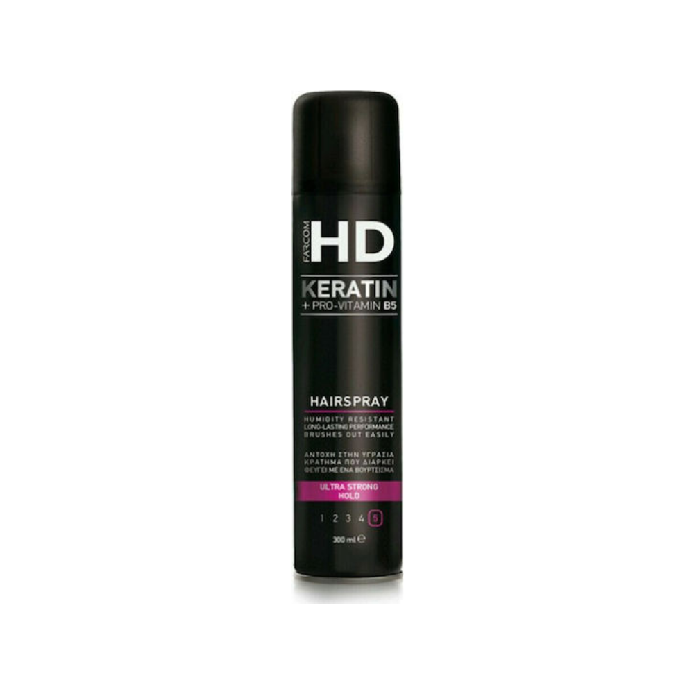 Farcom HD Keratin & Pro-vitamin B5 Ultra Strong Hold Spray Μαλλιών για Κράτημα 300ml
