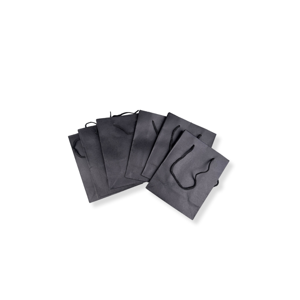 Χάρτινη Τσάντα Μαύρη με Κορδόνι 12x5x15cm (KN1020)