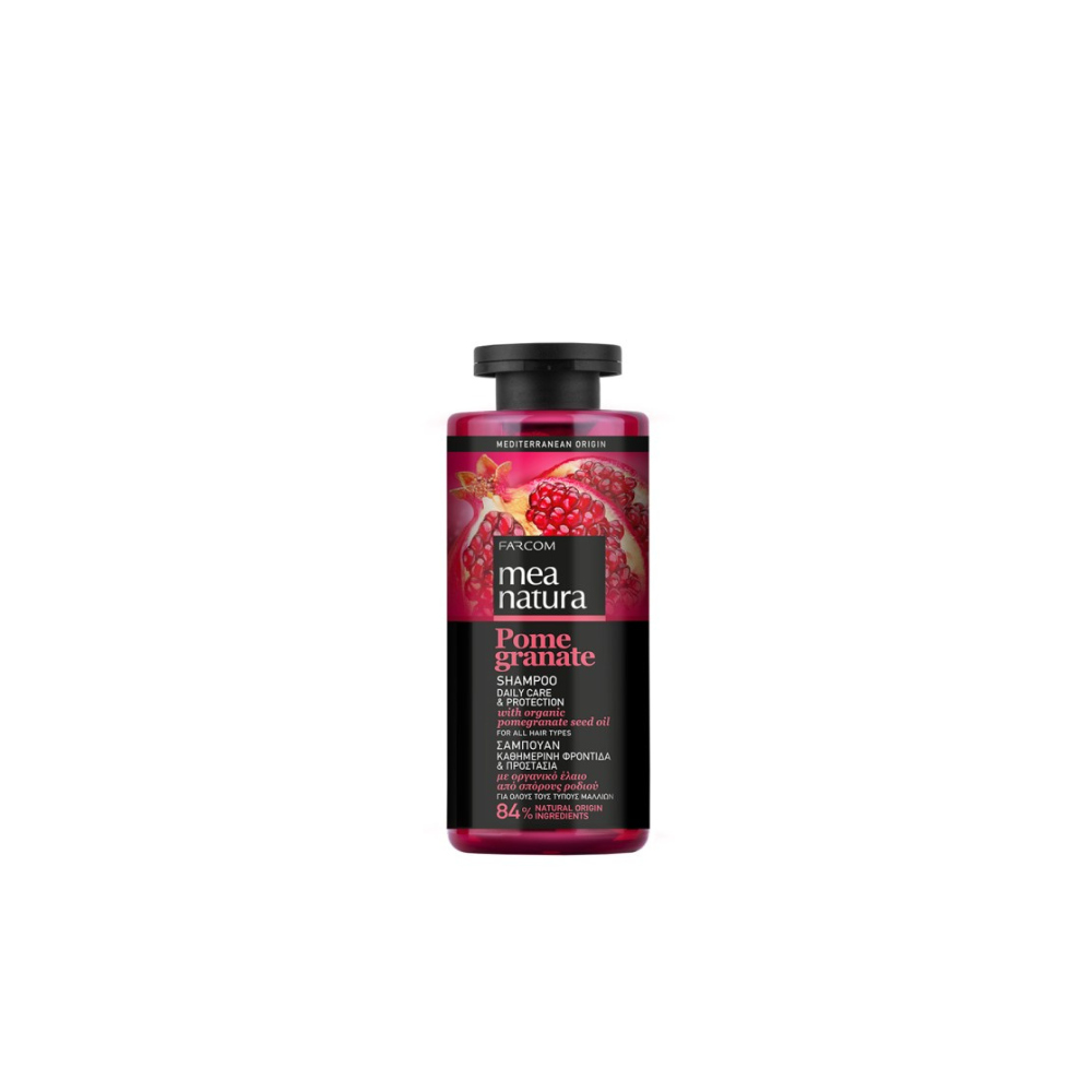 Mea Natura Pomegranate Σαμπουάν Αναδόμησης/Θρέψης & Ενυδάτωσης για Όλους τους Τύπους Μαλλιών 300ml