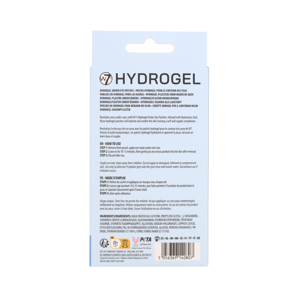 W7 Hydrogel Under Eye Patches – Hyaluronic Acid