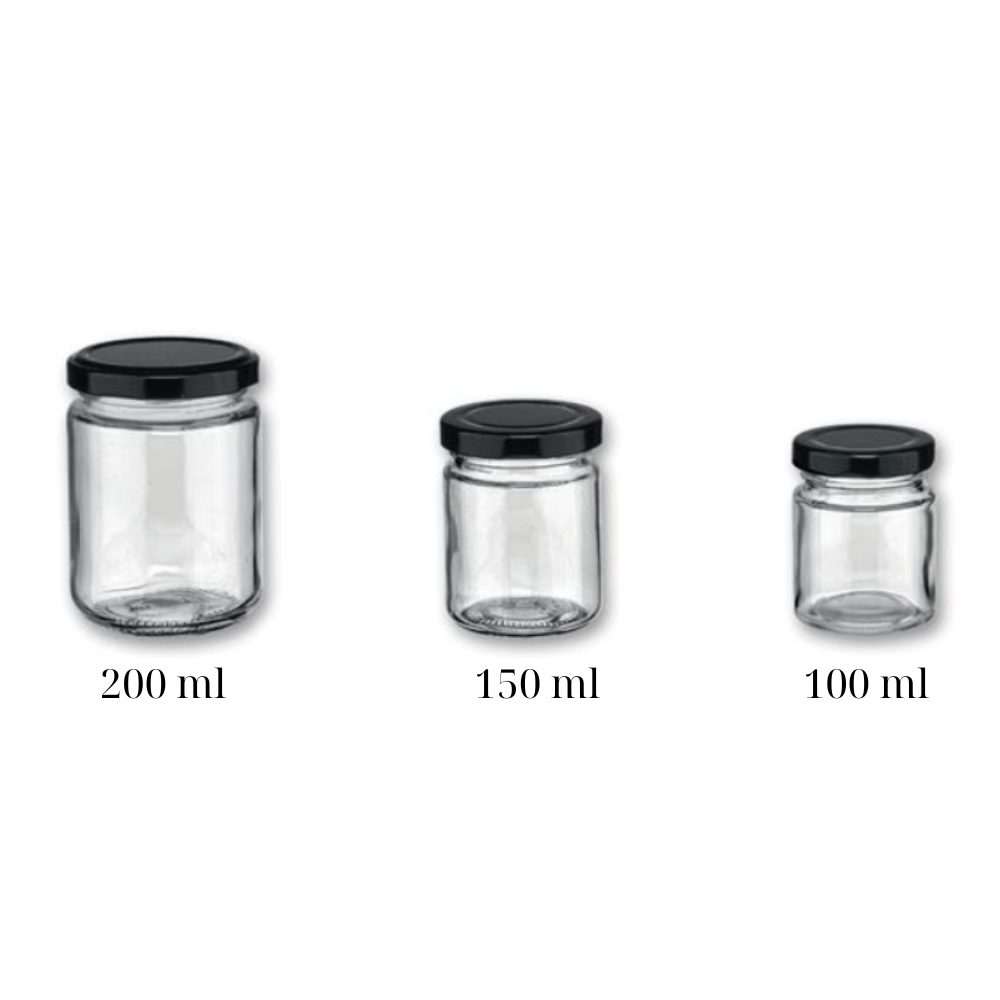 Γυάλινο Βάζο με Μαύρο Καπάκι Twist 150ml