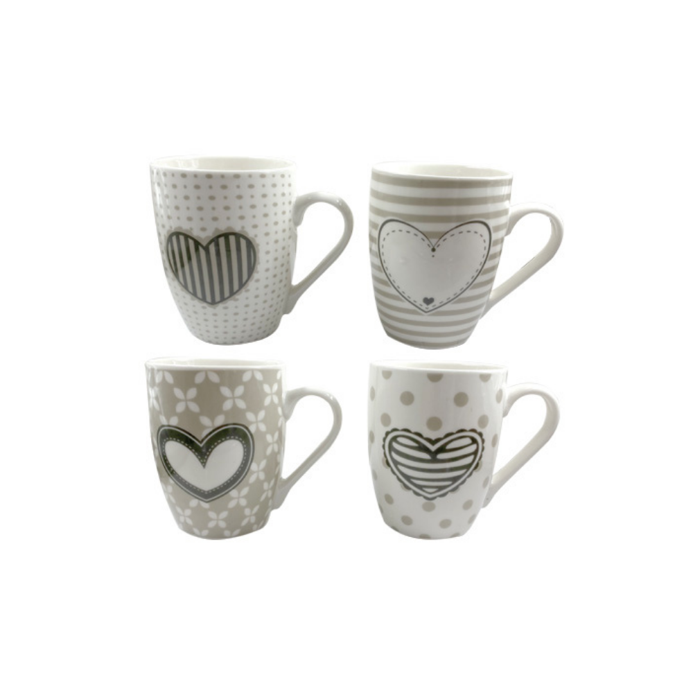 Κούπα για Καφέ Καρδιές 10x8cm 300ml (Διάφορα Σχέδια) (00203249)