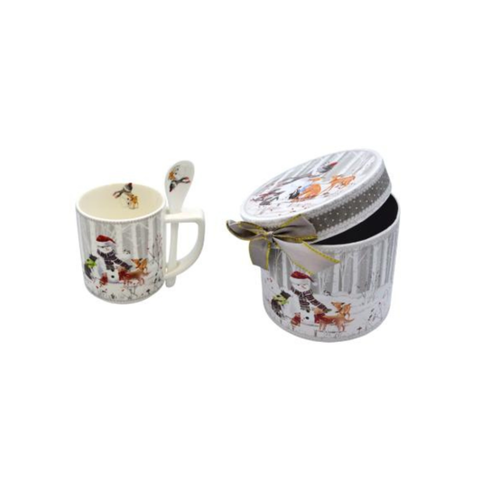 Χριστουγεννιάτικη Κούπα 280ml και Κουτάλι Από Πορσελάνη Με Κουτί Δώρου (0621609)