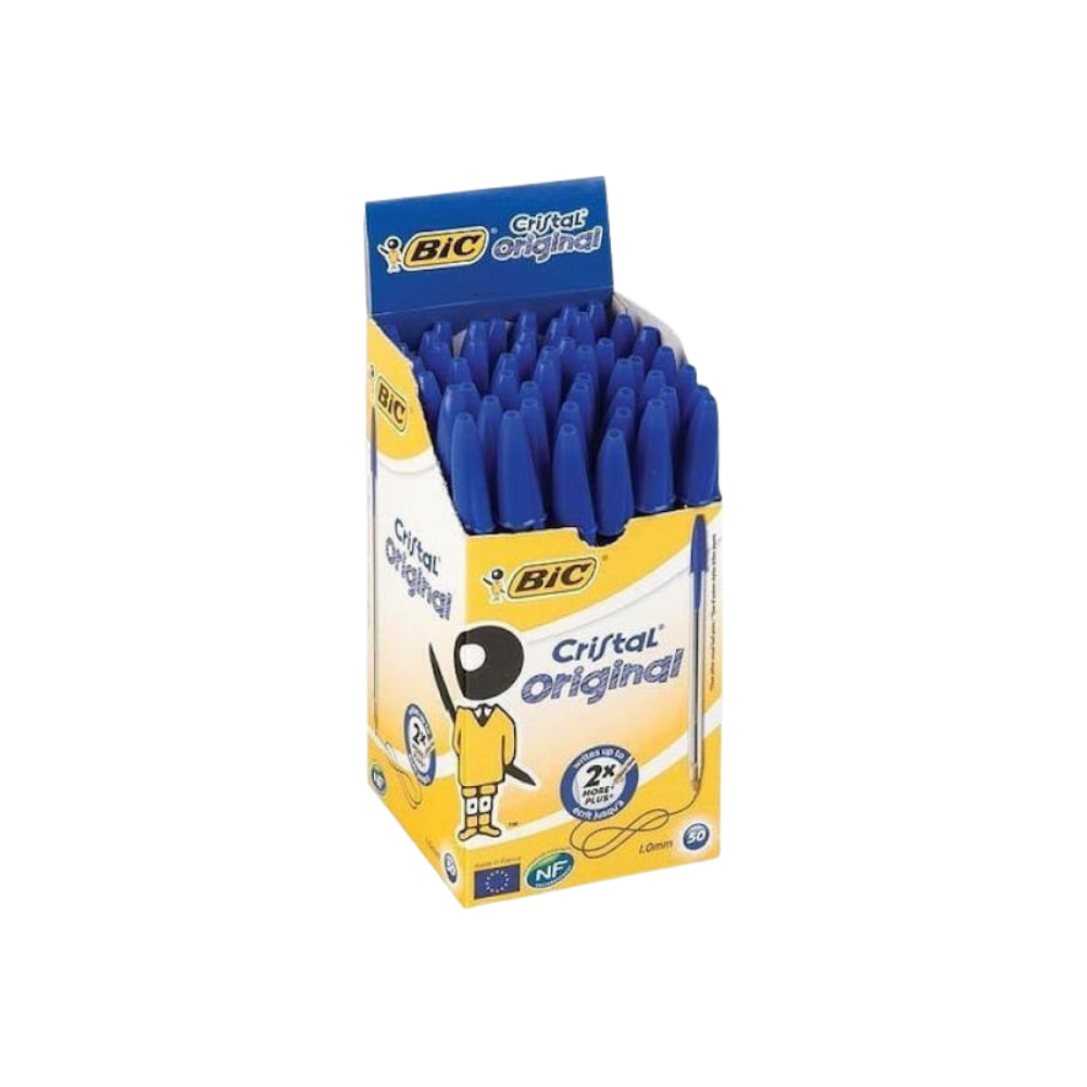 Bic Cristal Στυλό Ballpoint με Μπλε Μελάνι 50τμχ