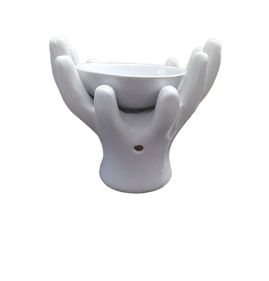 Καυστήρας αιθέριων ελαίων Ανοιχτό Χέρι Λευκό (10701302)