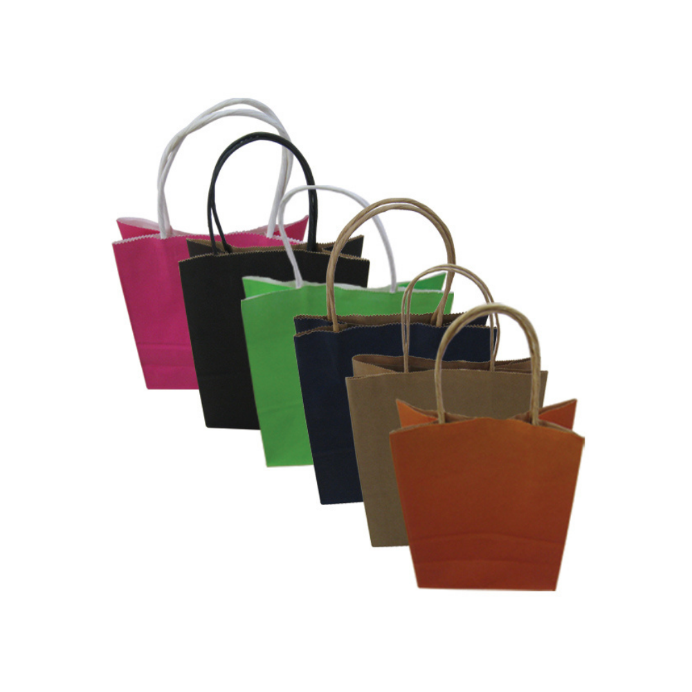 AGC Χάρτινη Τσάντα Μαύρη με Στριφτό Χερούλι 33x25cm (12 τεμάχια) (11401210)