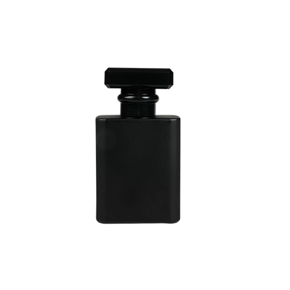 Γυάλινο μπουκάλι 50 ml σε μαύρο χρώμα με σπρέι και καπάκι