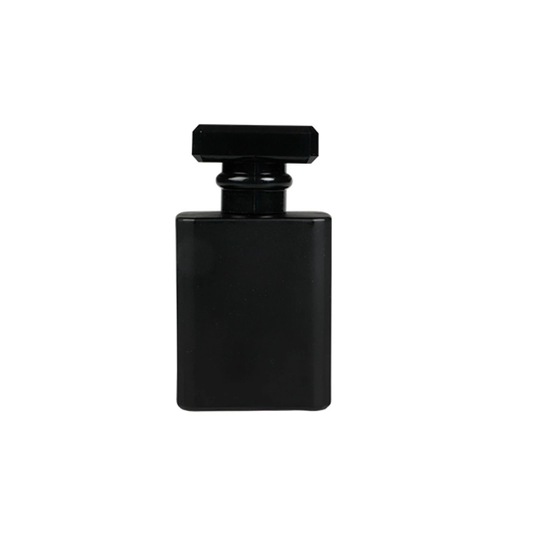 Γυάλινο μπουκάλι 50 ml σε μαύρο χρώμα με σπρέι και καπάκι