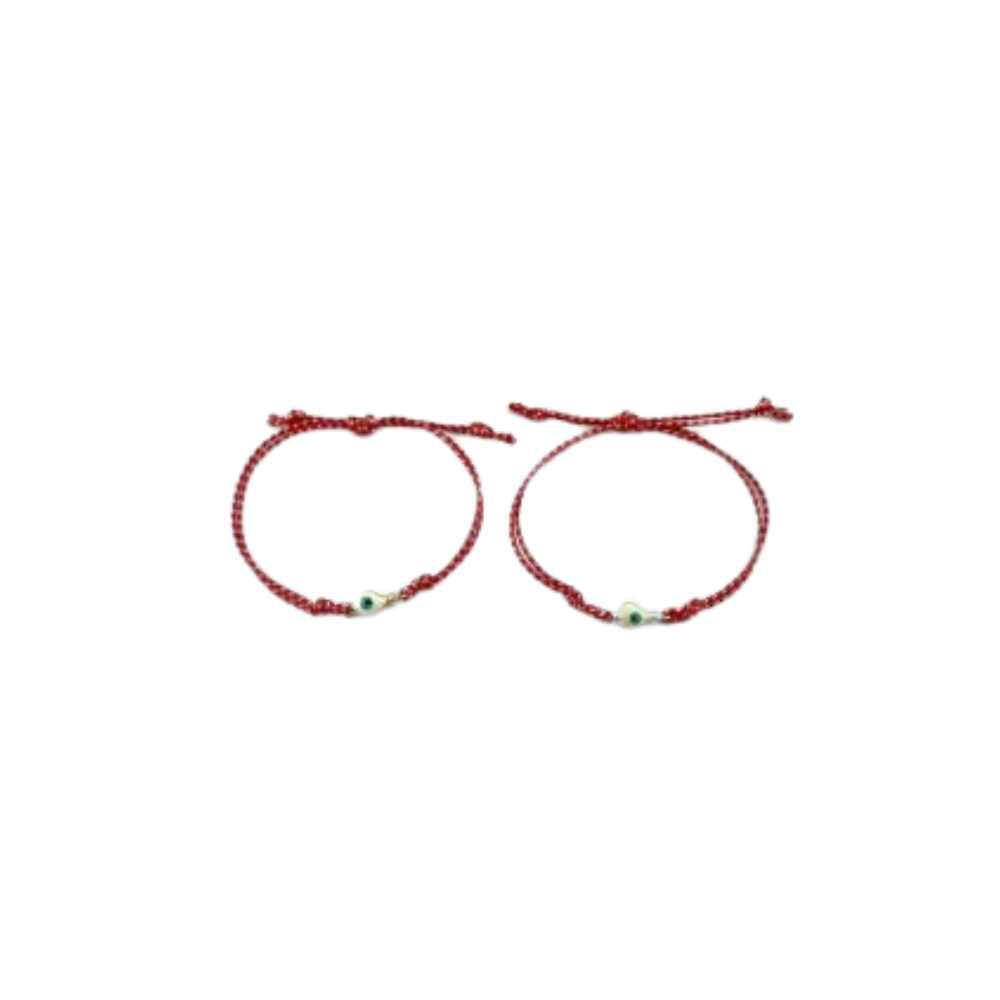 Βραχιόλι Μάρτης Σχοινί με μοτίφ μάτι λευκό (1539-63716)