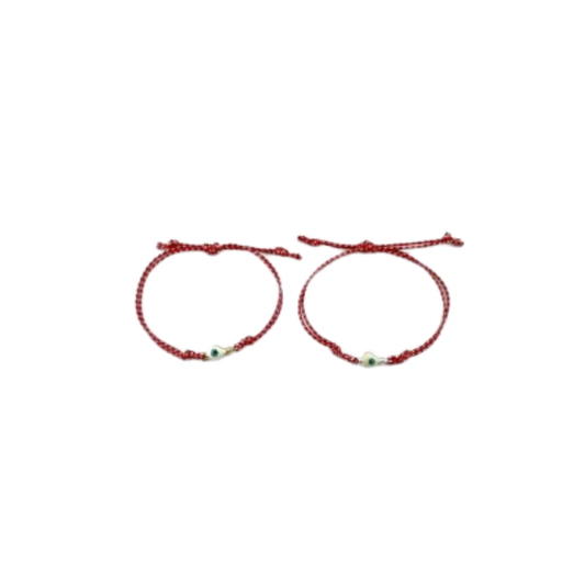 Βραχιόλι Μάρτης Σχοινί με μοτίφ μάτι λευκό (1539-63716)