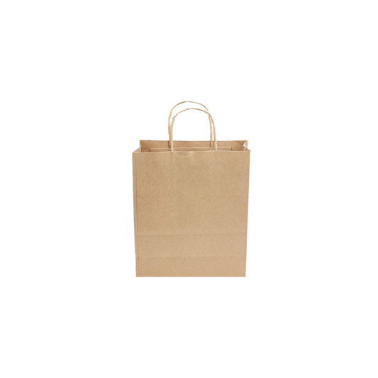 Justnote Χάρτινη Τσάντα Kraft με Στριφτό Χερούλι 23x17x8cm (12 τεμάχια)