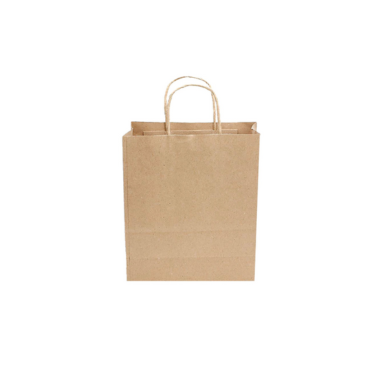 Justnote Χάρτινη Τσάντα Kraft με Στριφτό Χερούλι 33x26x12cm (12 τεμάχια)
