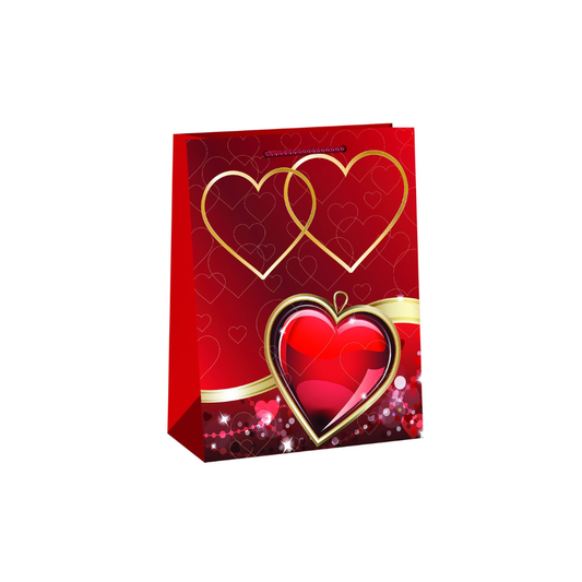Τσάντα Δώρου Χάρτινη Καρδιές (45cm) 45x33x10cm (22-115)