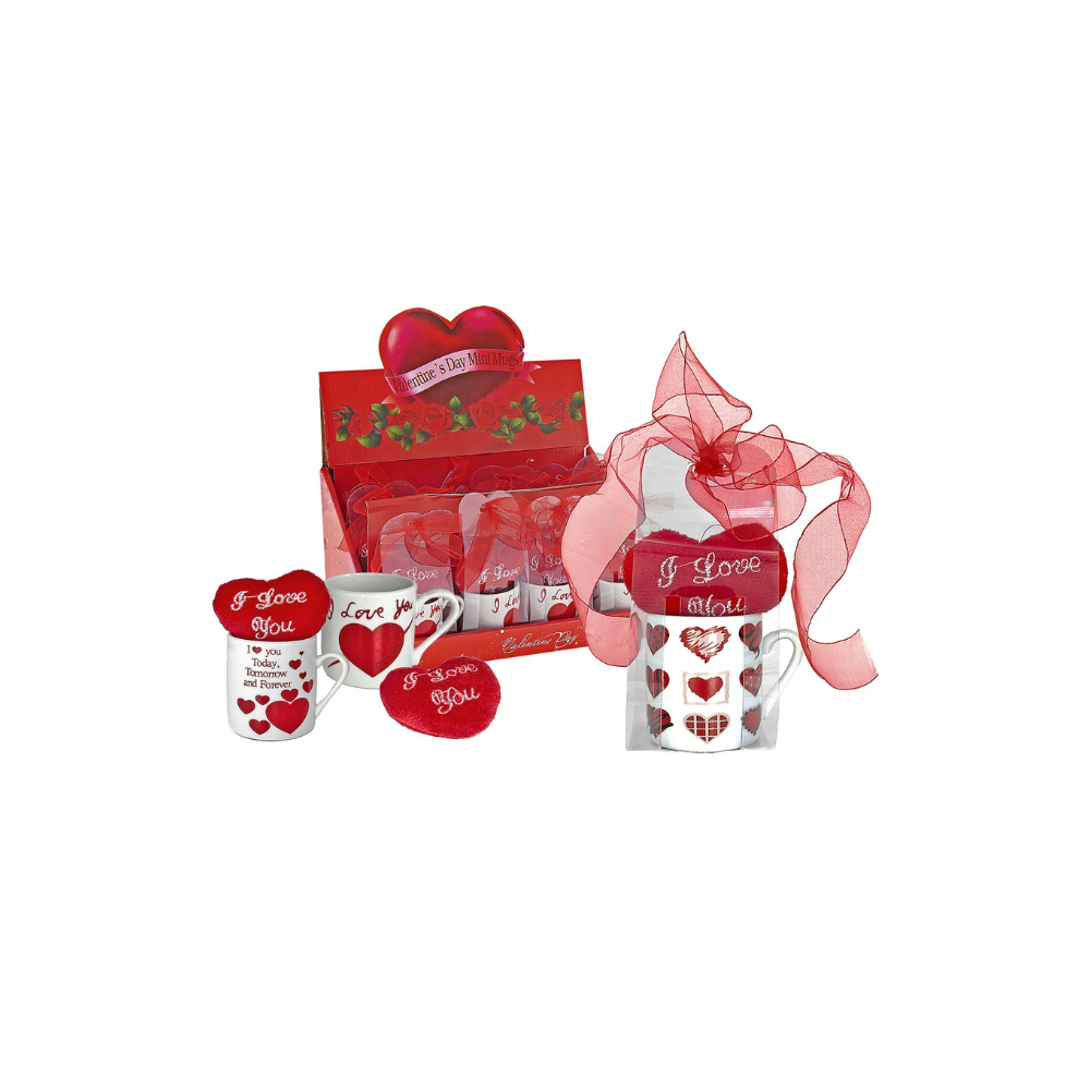 HOMie Μικρή Κούπα Κεραμική Λευκή με Καρδιά(Διάφορα Σχέδια) (22-2462)