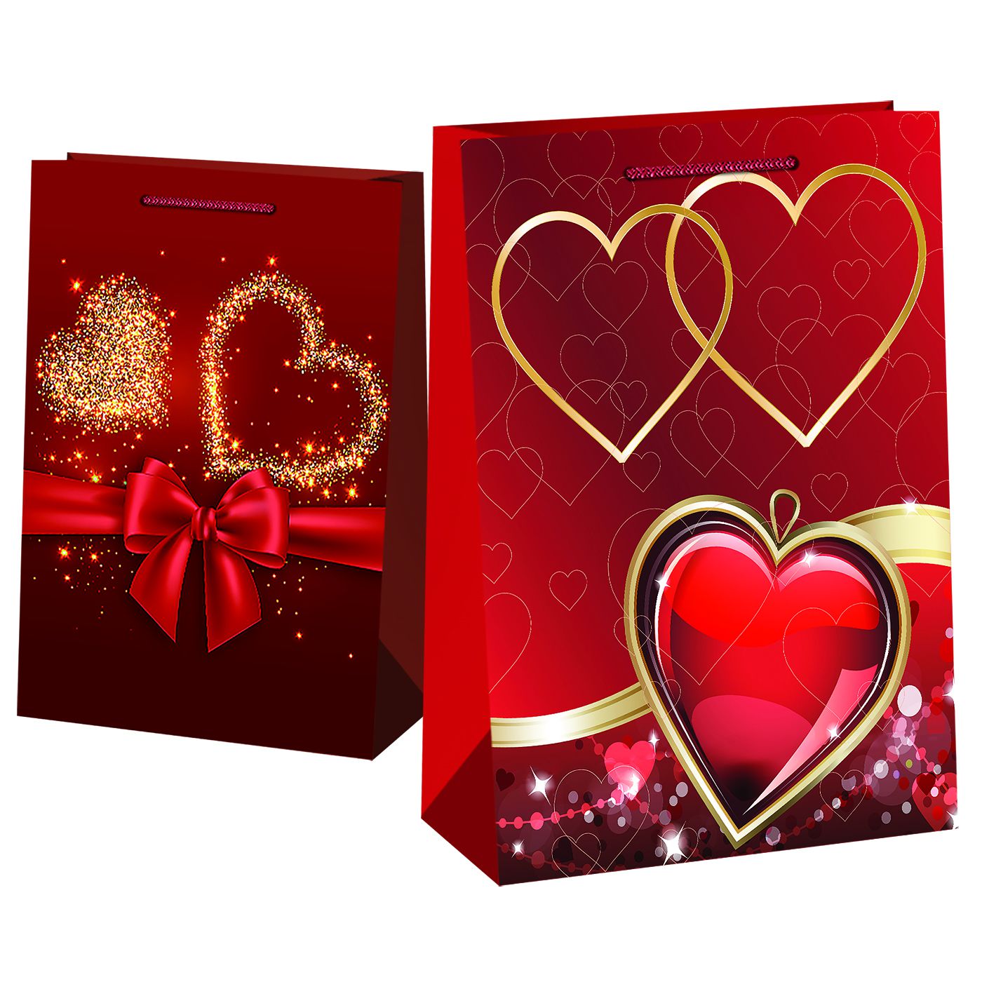 Τσάντα Δώρου Χάρτινη Καρδιές (56cm) 56x40x17cm (22-2940)