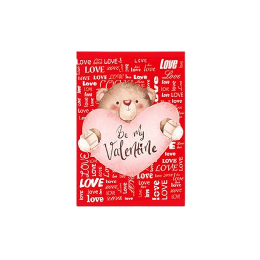 Κάρτα Αγίου Βαλεντίνου Κόκκινη Αρκουδάκι Be My Valentine (3-2321)