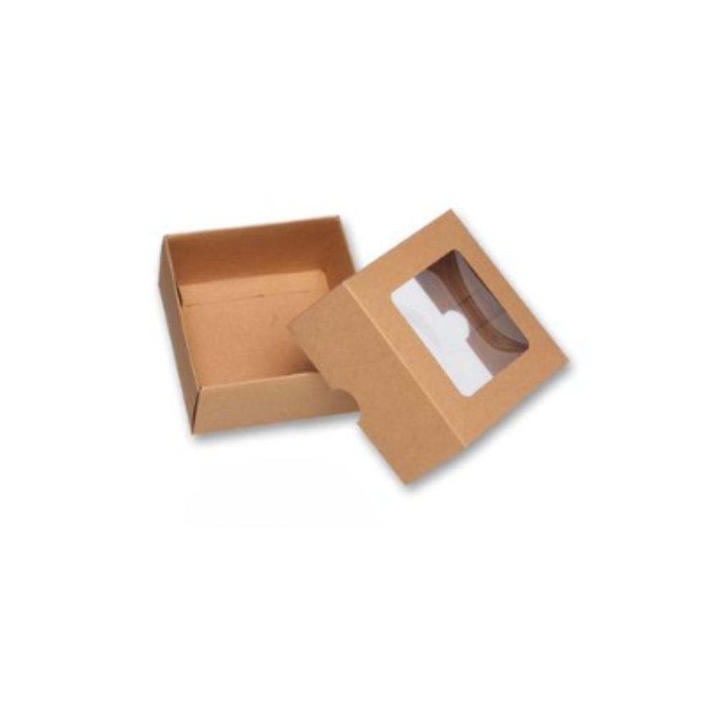 Χάρτινο Κουτί με Παράθυρο 14,5x14,5x6,5cm σε διάφορα χρώματα (370173)